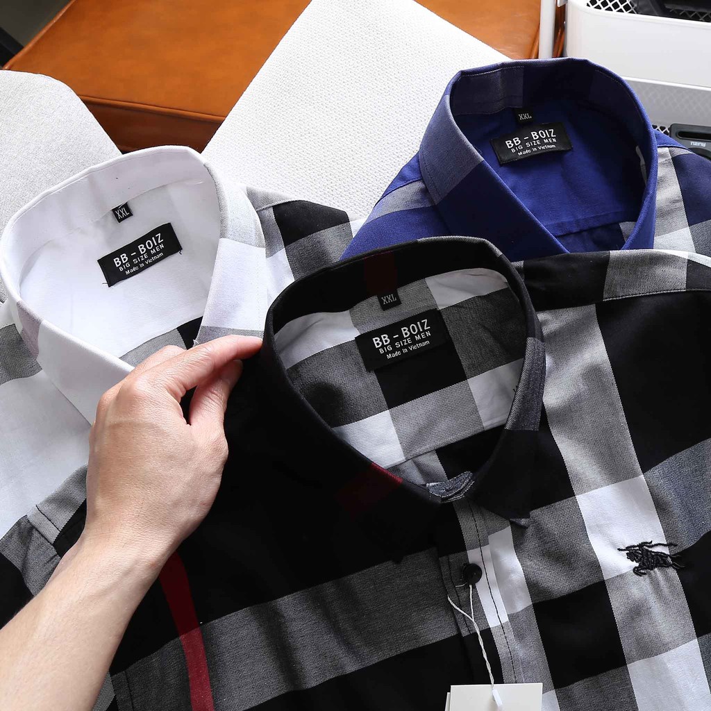 [bigsize < 130kg] ÁO SƠ MI NAM tay ngắn caro BBR BIGSIZE | BigBuy360 - bigbuy360.vn