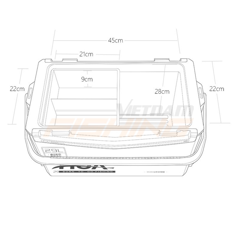 Thùng Câu Đài HUA 29 lít
