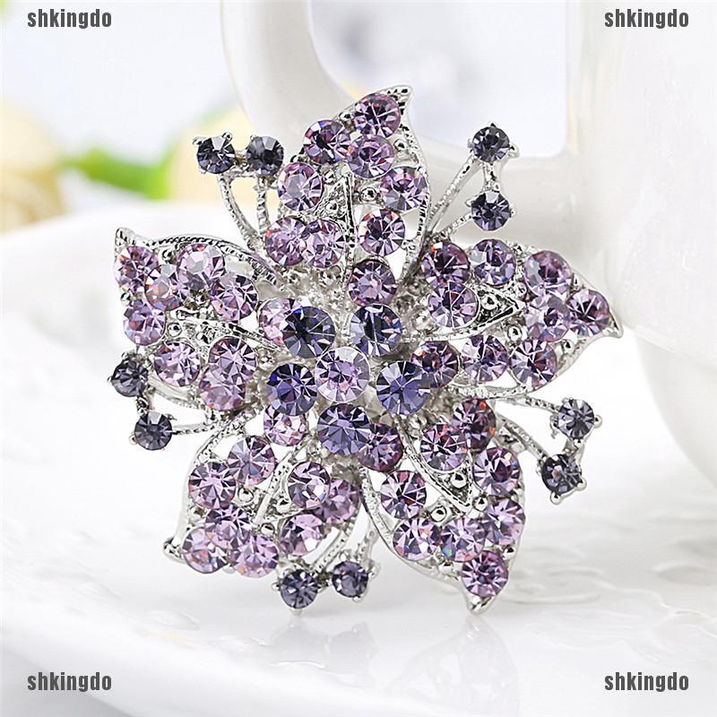 THINH Ghim cài áo hình bông hoa đính đá thanh lịch dành cho nữ