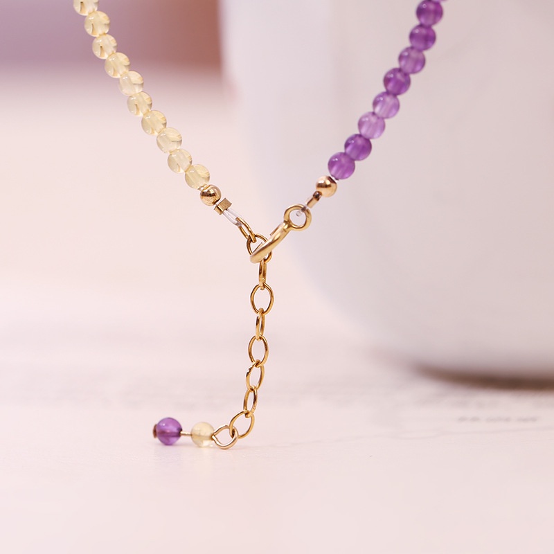 [Hàng Mới] Vòng Tay Đá Thạch Anh Tím Phối Màu Thời Trang Xuân Hè