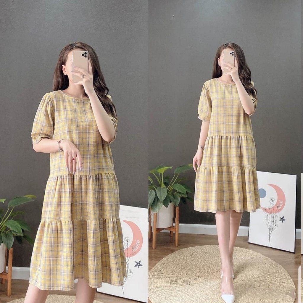 Đầm bầu ngắn tay kẻ thô thời trang thiết kế MSP103 Mom and Baby