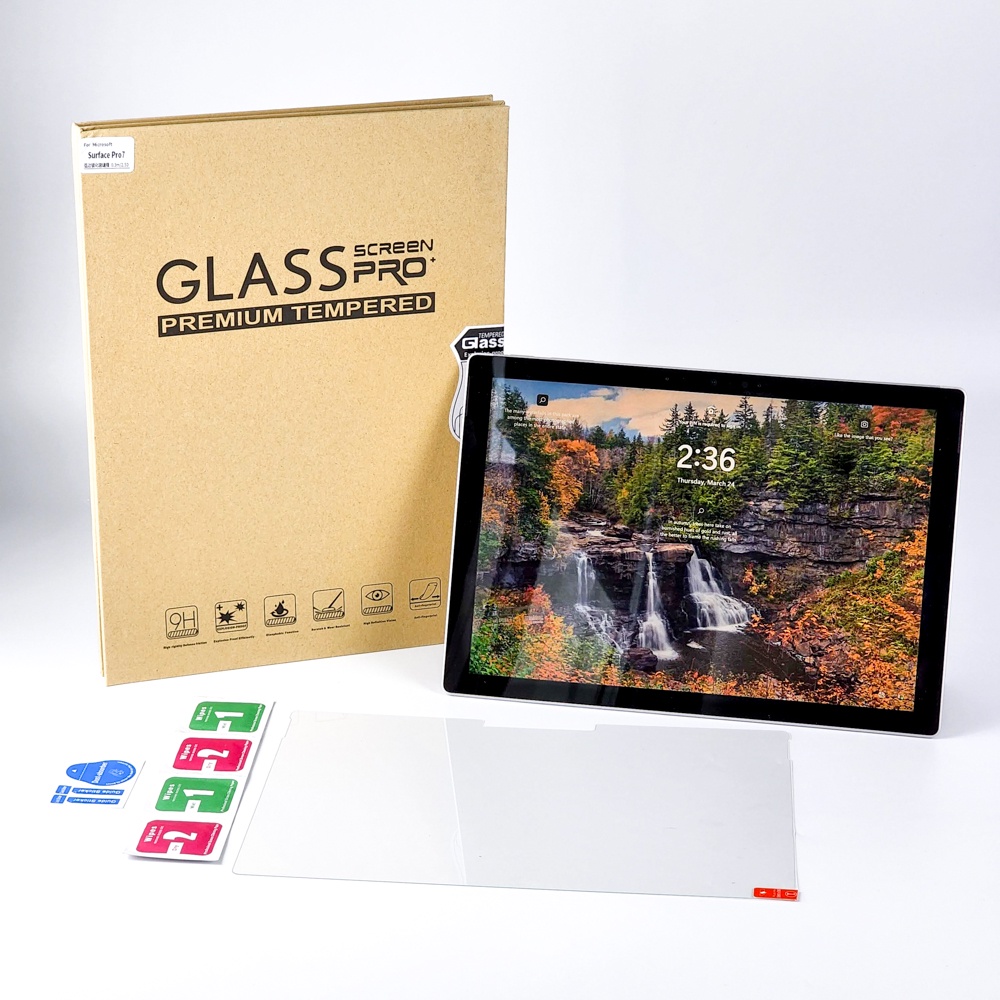 Kính cường lực cho Microsoft Surface Pro 7 8 full viền - bo góc 2.5D - độ cứng 9H - kèm hộp chống sốc