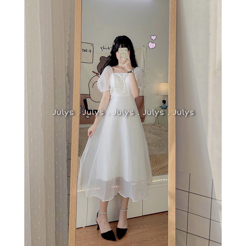 [Mã SKAMA06 giảm 8% tối đa 50K đơn 250K] Váy cúc ngọc công chúa (ảnh thật shop chụp ạ) | BigBuy360 - bigbuy360.vn