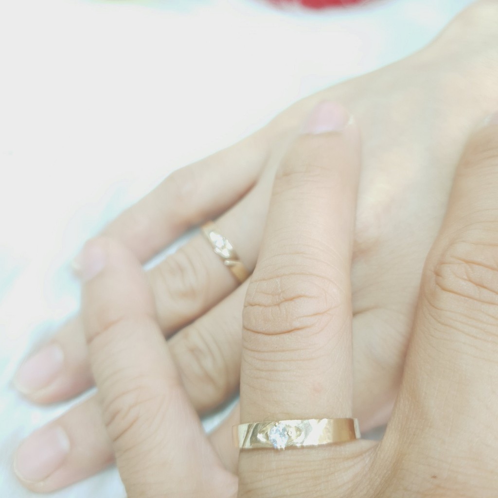 Nhẫn Cặp Đôi Đơn Giản Vàng Vonfram Cao Cấp- Dùng lâu dài tắm rửa thoải mái không phai màu