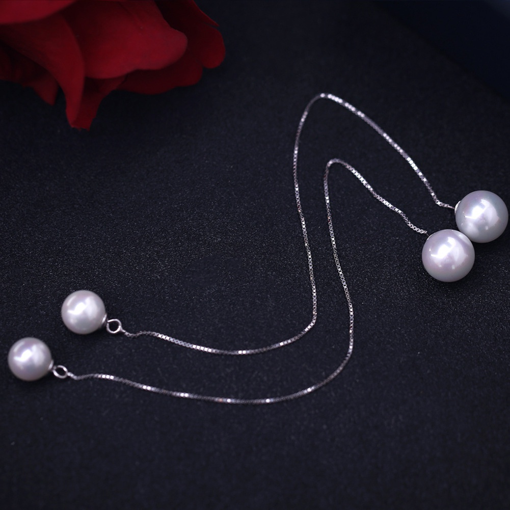 Đôi bông tai đính ngọc trai dạng rơi kiểu dáng thanh lịch cho nữ