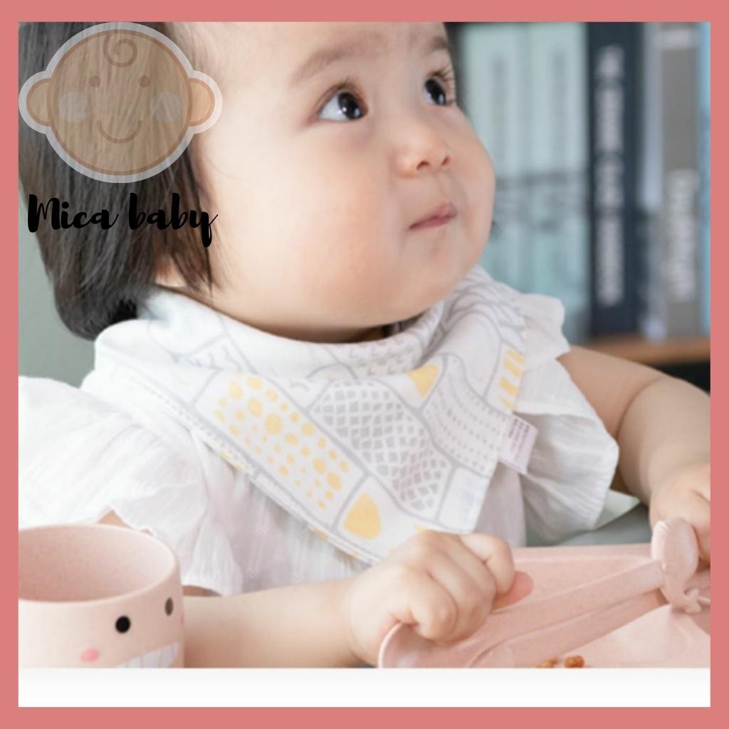 Set 5 khăn yếm cho bé ăn dặm hình tam giác Mica baby YC09