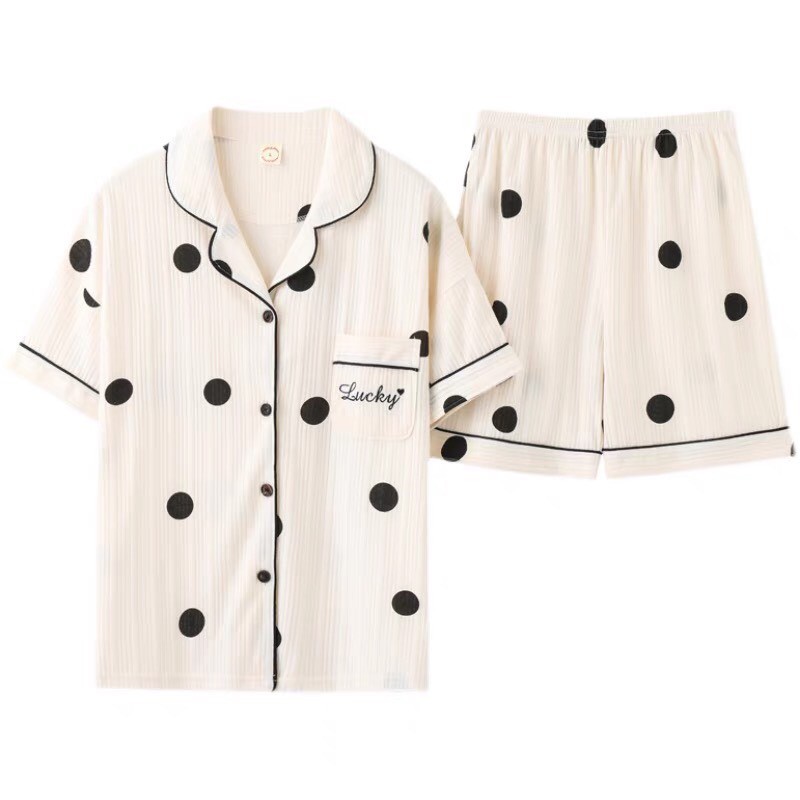 Đồ mặc nhà cao cấp - Pijama mặc đôi nam nữ cộc tay chất cotton mát mẻ mùa hè - Qùa cưới sang trọng