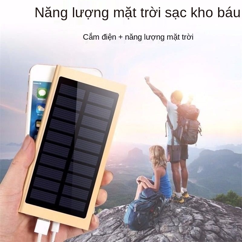 Ngân hàng năng lượng mặt trời ngoài trời 10000mAh sạc nhanh siêu mỏng di động 5000mAh điện thoại di động Ngân hàng điện