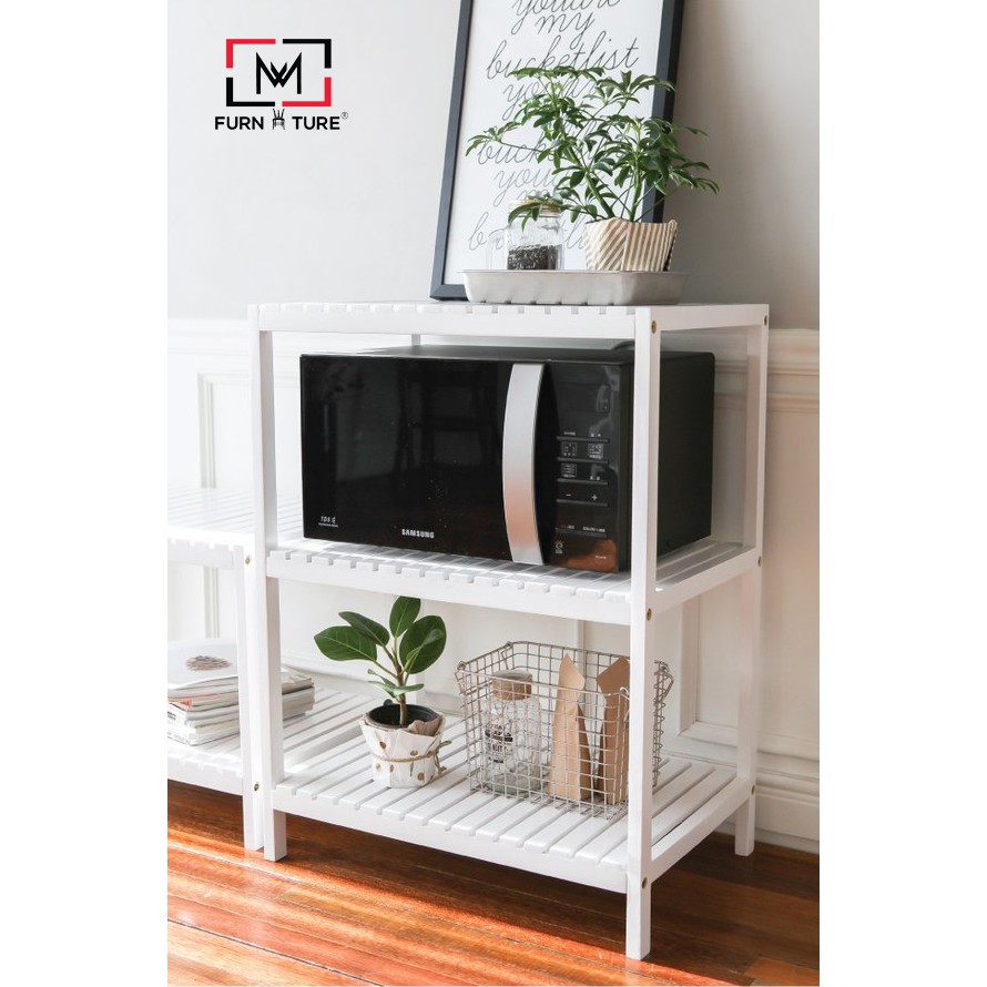 Kệ gỗ lò vi sóng đa năng 3 tầng nhiều màu thương hiệu MW FURNITURE - Nội thất căn hộ