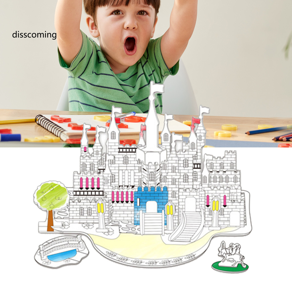 DIY_Cardboard Playhouse 3D Puzzle Jigsaw DIY Art Craft Children Educational Toy
