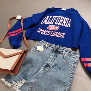 Áo crop top tay dài California