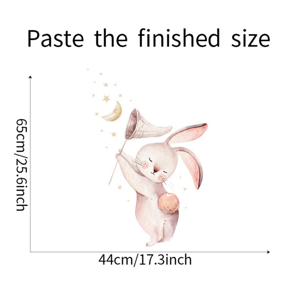 Miếng Dán Tường Trang Trí Hình Thỏ Mặt Trăng Ngôi Sao Dễ Thương
