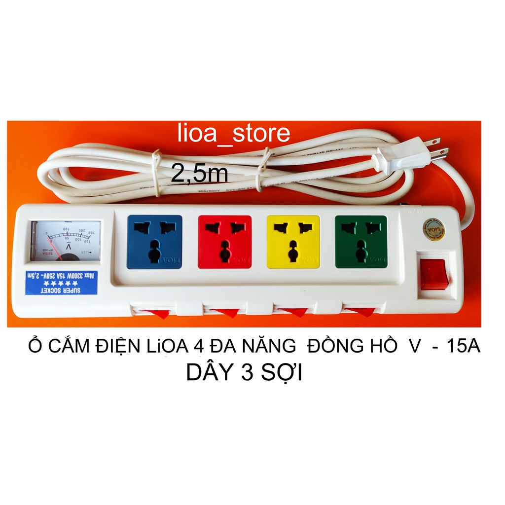 Ổ CẮM LiOA 4 ĐA NĂNG -  ĐỒNG HỒ V .