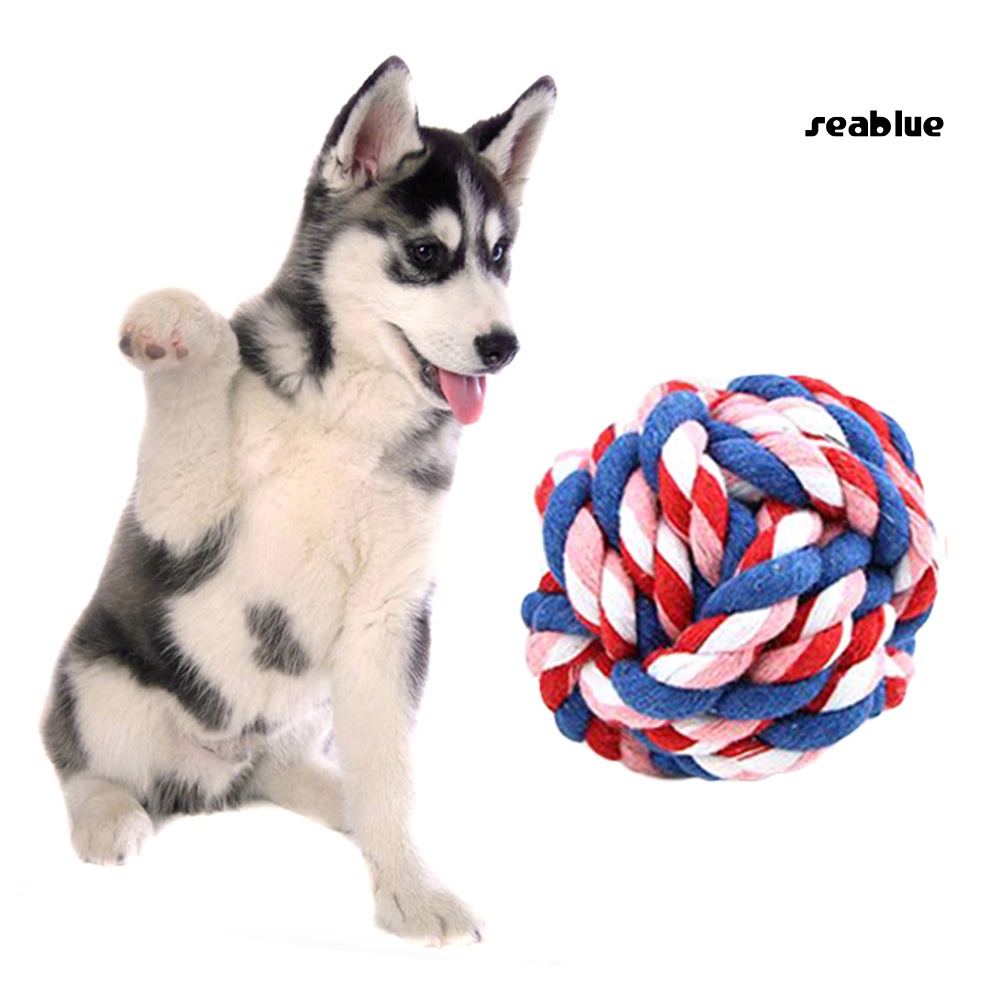 【SE】Pet Dog Puppy Cotton Rope Knot Ball Grinding Teeth Training Interactive Chew Toy