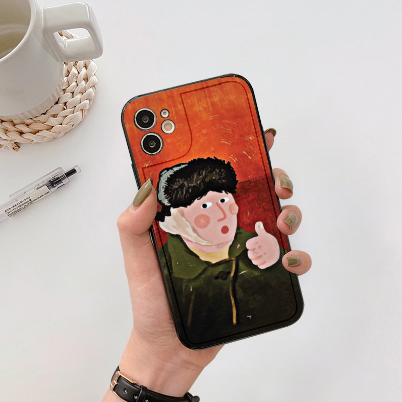 Ốp lưng iphone viền nổi bóng vangogh mona 6/6plus/6s/6splus/7/7plus/8/8plus/x/xr/xs/11/12/pro/max/plus/promax-Awifi R2-7