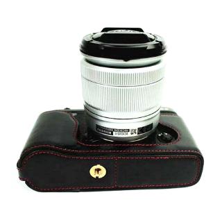 PU Leather Camera Bottom Case for X-E1 X-E2 XE1 XE2 Half Body Cover With Hand Strap
