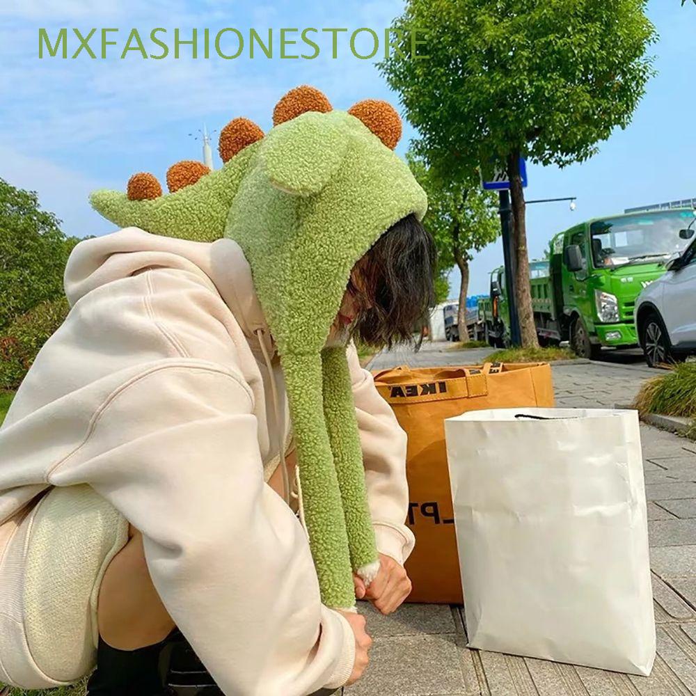 Mũ lông giữ ấm tai hình khủng long hoạt hình đáng yêu nhiều màu sắc