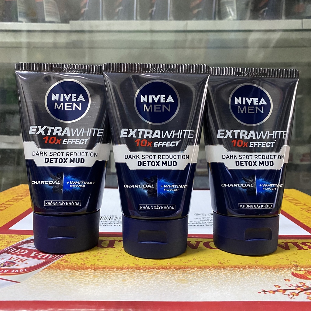 Sữa rửa mặt NIVEA MEN Detox Mud bùn khoáng giúp sáng da & mờ thâm mụn 100g ( Bùn Xanh )
