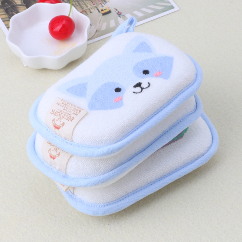 ❀INN Newborn Baby Bath Brushes Infant Shower Sponge Cotton Rubbing Body Wash Towel