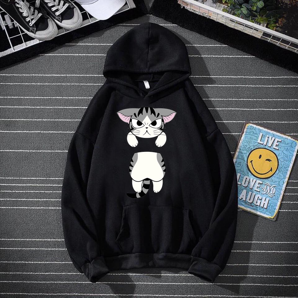 Hoodie Hình Mèo Cắt Đôi Dễ Thương