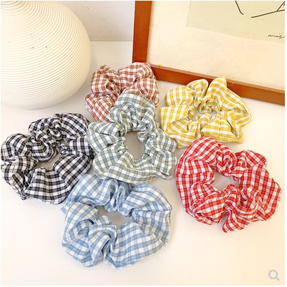 [Mã 151FASHIONSALE1 giảm 10K đơn 50K]Scrunchie Co Giãn Họa Tiết Caro Thời Trang Cho Nữ