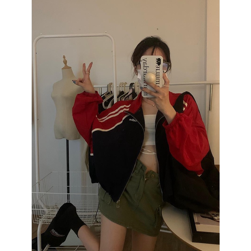 Áo Khoác Bóng Chày Phong Cách Retro Thời Trang Cho Nữ