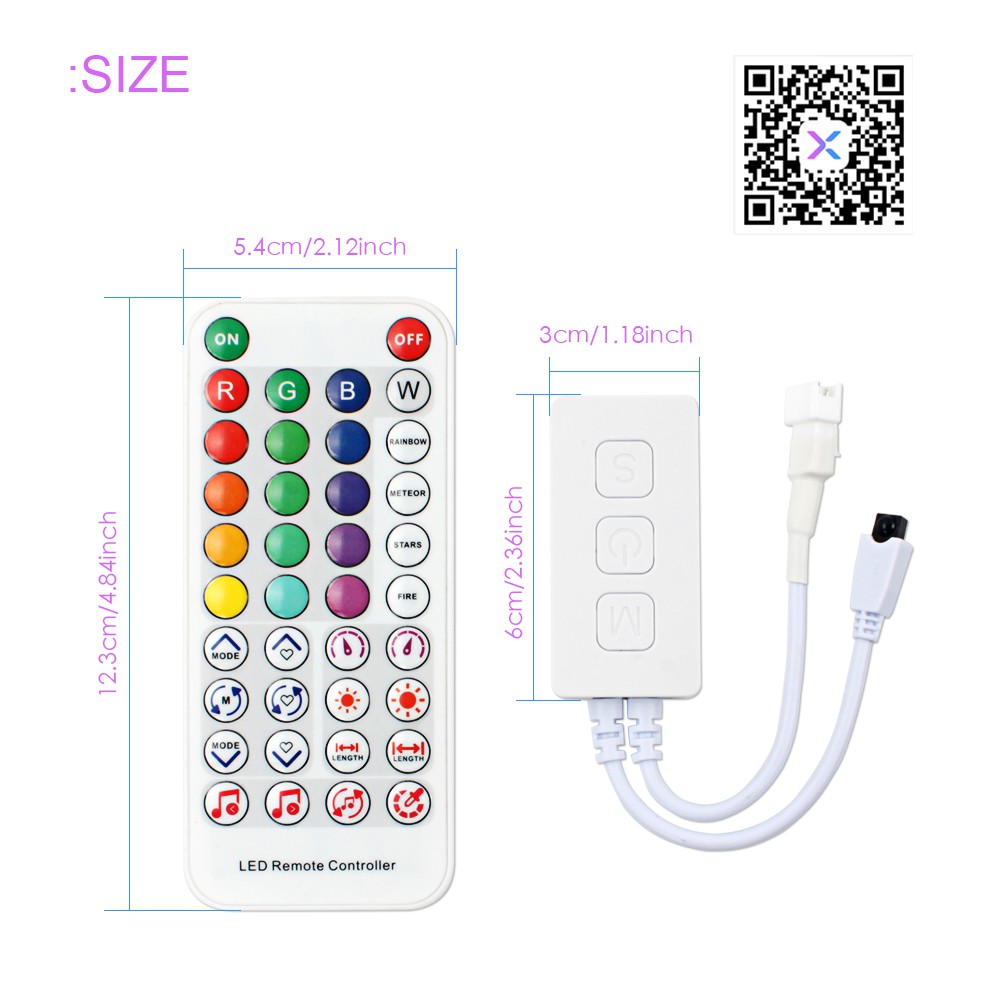 SP611E BỘ ĐIỀU KHIỂN LED FULL MÀU NHÁY THEO NHẠC ĐIỀU KHIỂN QUA APP MOBILE BLUETOOTH VÀ REMOTE RF