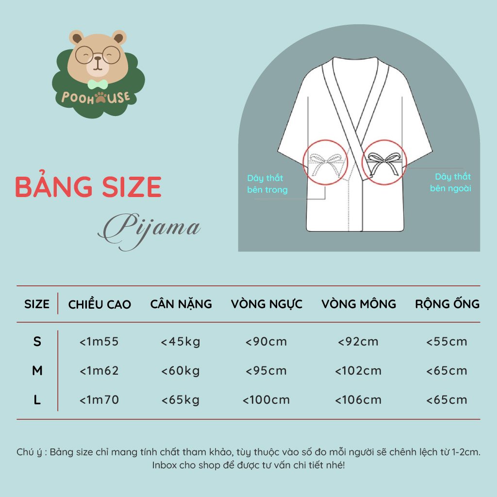 Combo Cá mập- Hoạt hình - Pijama kimono ngủ chất liệu cotton, đồ ngủ kimono đồ ngủ kiểu Nhật bản - Poohouse Pyjama