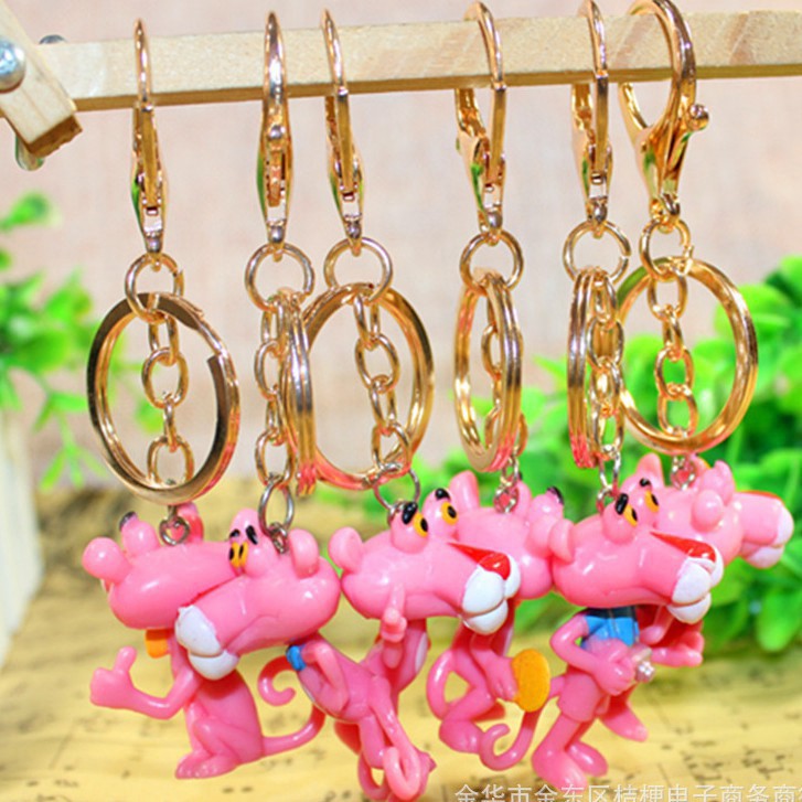 Móc khóa hình báo hồng xinh xắn Móc Khóa Báo Hồng Pink Panther Cute Treo Balo túi xách phong cách Hàn Quốc
