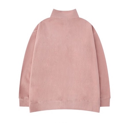 Áo sweater unisex polo, áo nỉ cổ bẻ khóa kéo form rộng Nelly Heybig 100% phong cách streetstyle 3 màu ghi, đen, hồng