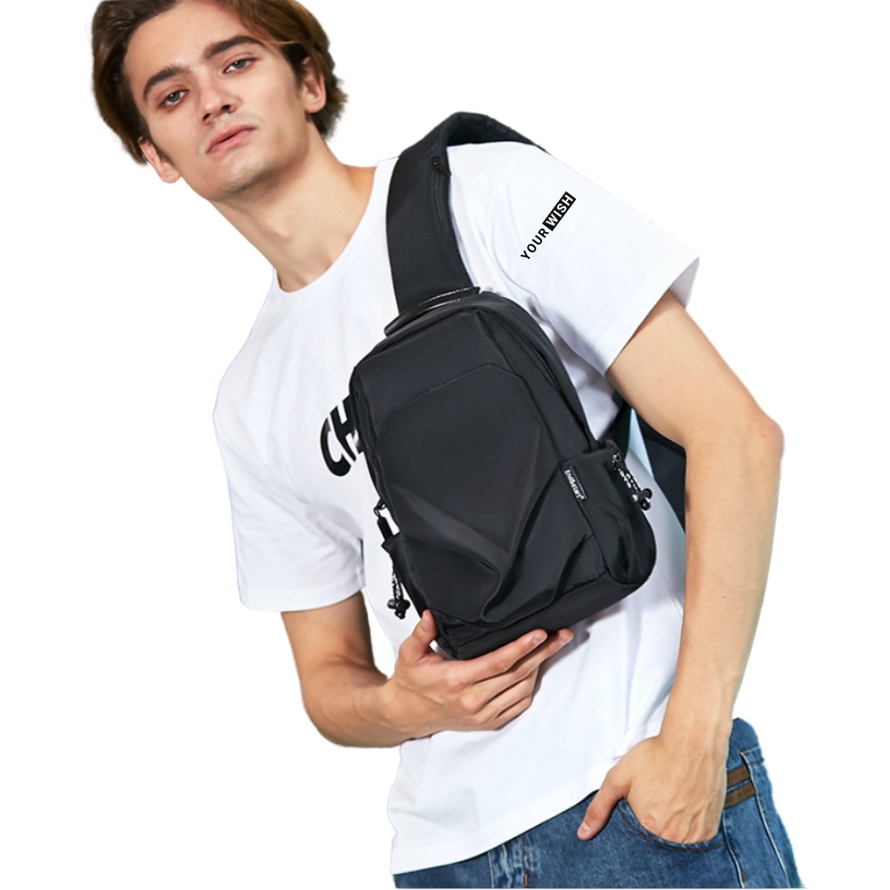 Túi Đeo Chéo Nam Nữ Basic Thể Thao Chống Nước Thời Trang TD30 Balo Một Quai Đeo Vai Bụng Bao Tử Vải Đen Mềm Mịn Cao Cấp