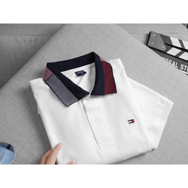 Áo thun nam có cổ T.M đơn giản vải cá sấu gai KENSTORE89 ATV221