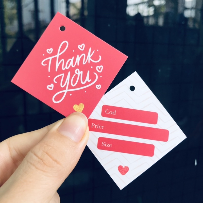 100 cái Tag Quần Áo, Mác Treo Quần Áo, Thẻ Treo Thời Trang Size 4,5x4,5cm Có Đục Lỗ , Chất Liệu C300 mẫu 3