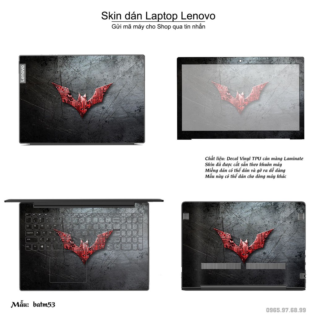 Skin dán Laptop Lenovo in hình Người dơi _nhiều mẫu 3 (inbox mã máy cho Shop)