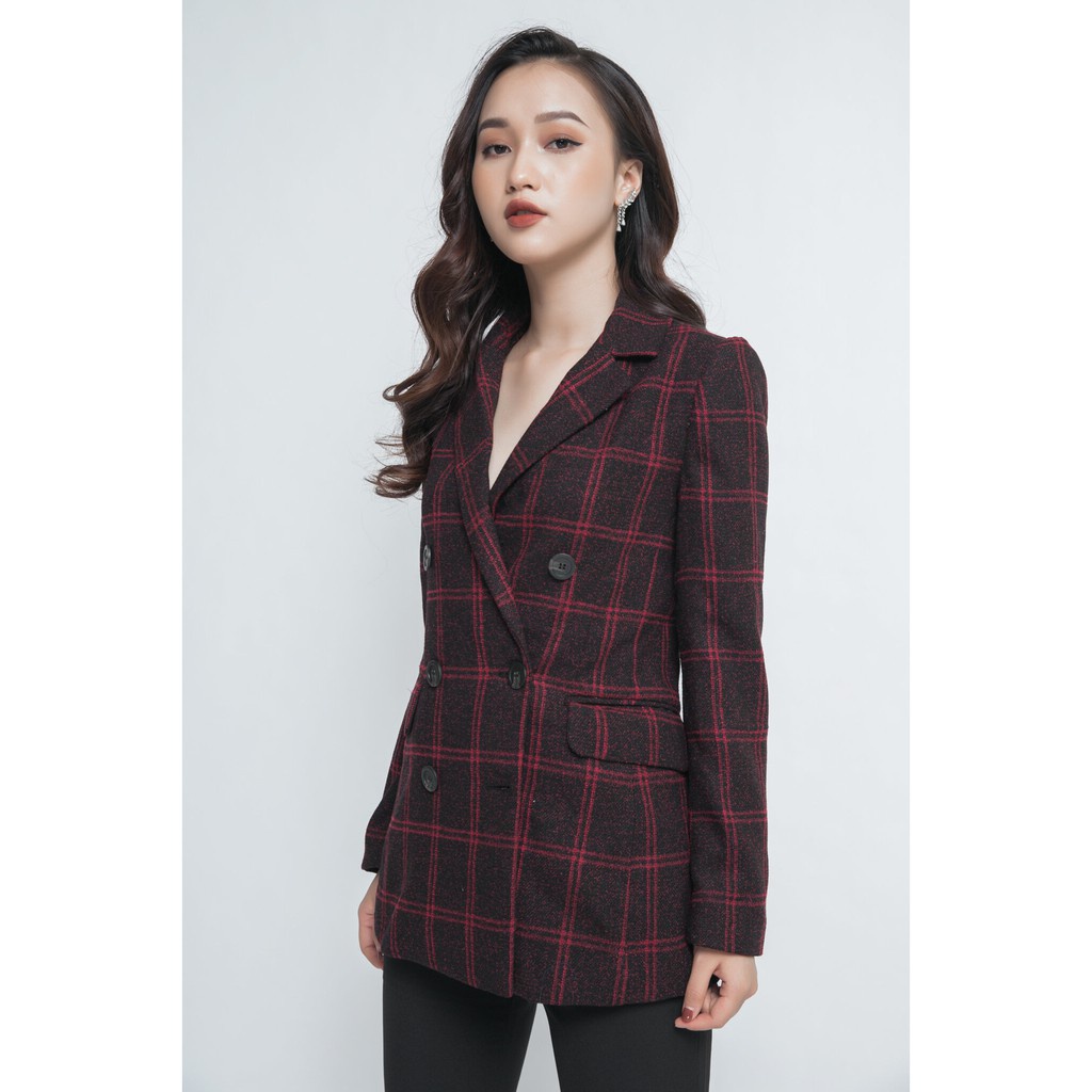 [Mã WABRIVY33 giảm 10% tối đa 50k đơn từ 250K] Áo Vest dạ họa tiết kẻ nữ IVY moda MS 67M3948
