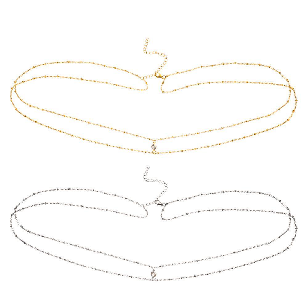 XIANTIN Dây Chuyền Cơ Thể Hai Lớp Đính Đá Quyến Rũ Cho Nữ