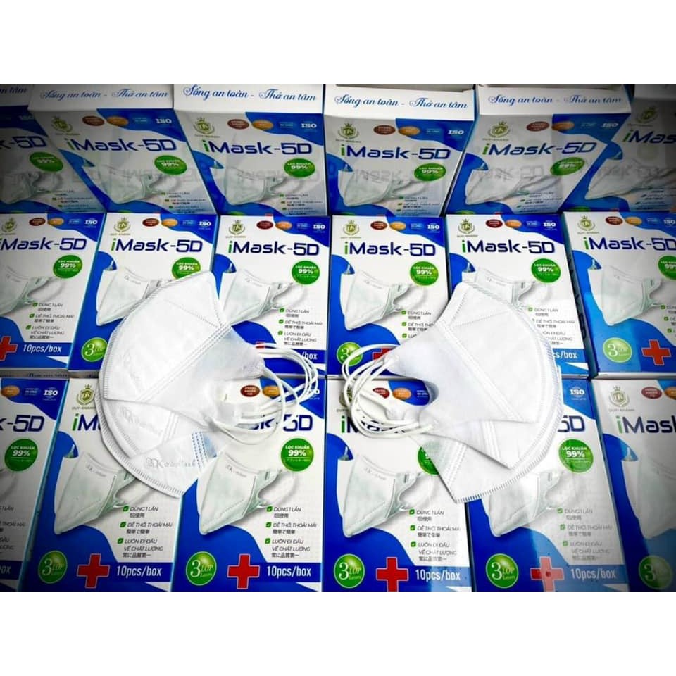 Khẩu trang 5d imask duy khánh kháng khuẩn 3 lớp hộp 10c | BigBuy360 - bigbuy360.vn