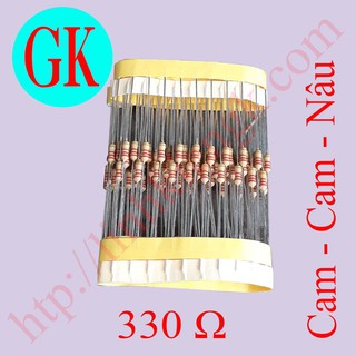 [100 cái] Điện trở 330 ôm 1/4W
