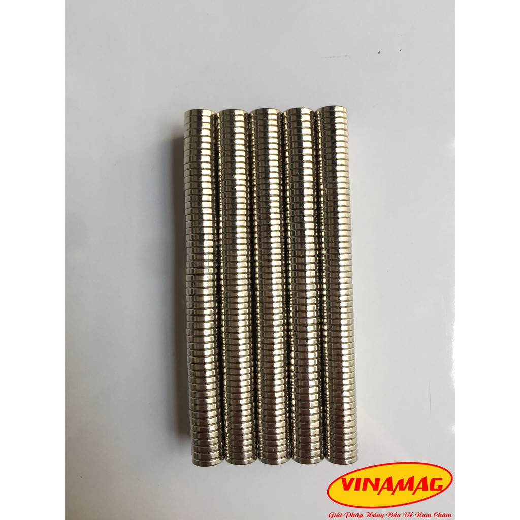 50 Viên 10x2mm Nam Châm Trắng Đất Hiếm Lực Từ Cực Mạnh