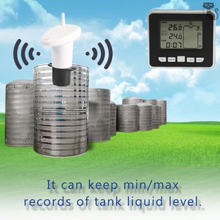 COD☆ Ultrasonic Water Tank Liquid Depth Level Meter Sensor with LCD Display