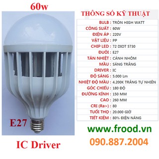 Bóng đèn led siêu sáng 60w