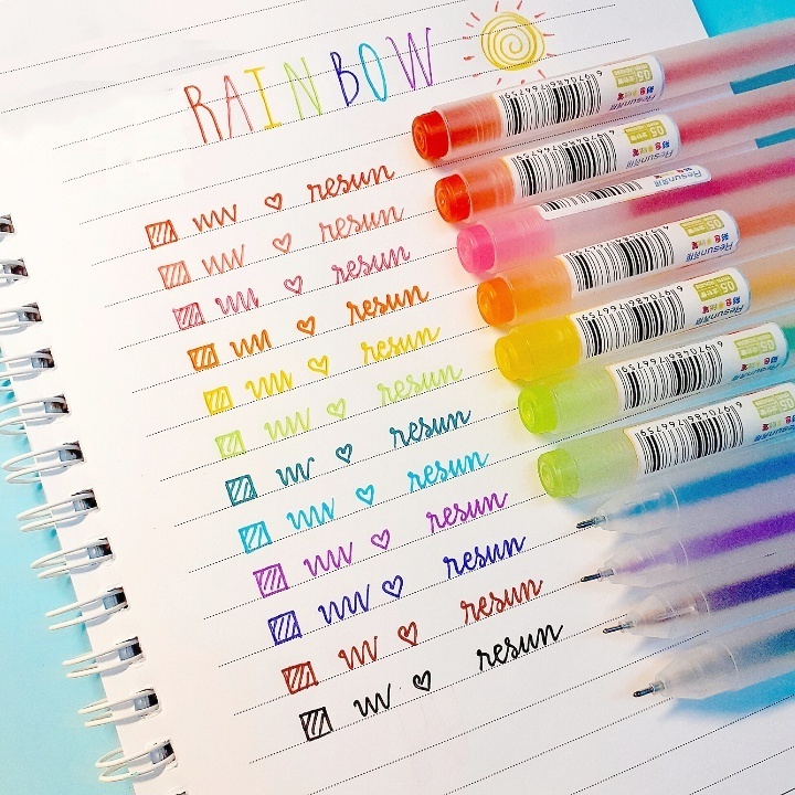Bút Mực Gel Nhiều Màu Ngòi 0.5mm 12 Màu Phong Cách Muji