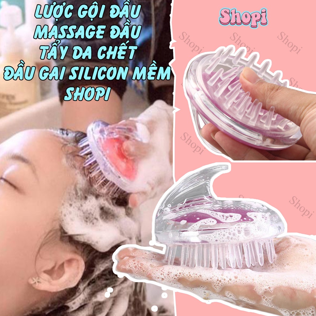 Lược gội đầu - Massage đầu thư giãn giúp làm sach da đầu - Tẩy tế bào chết khi gội đầu