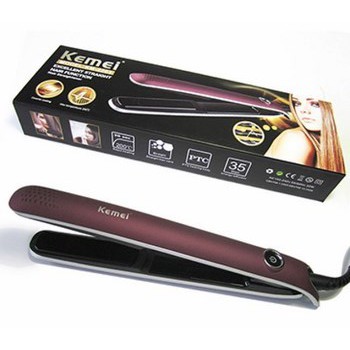 Máy ép tóc, tạo kiểu, duỗi tóc có điều chỉnh nhiệt Kemei KM-2203, làm nóng nhanh, uốn lọn, uốn cụp
