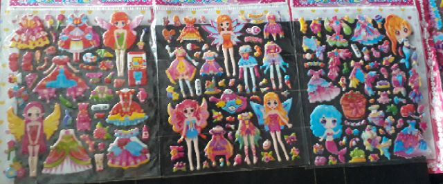 18 vỉ dán nổi - sticker 3d