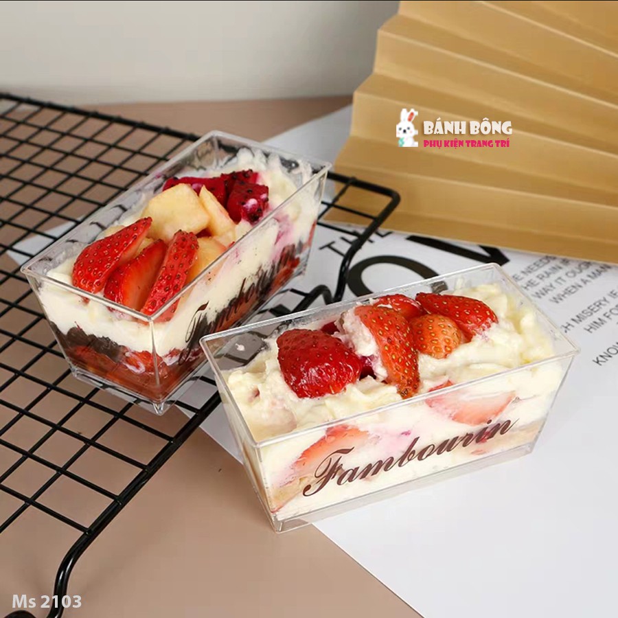 [Set 50c] Cốc Mousse Hộp Nhựa Đựng Bánh TIM VUÔNG TRÒN TAM GIÁC HCN OVAL trang trí cho Bánh Sinh Nhật