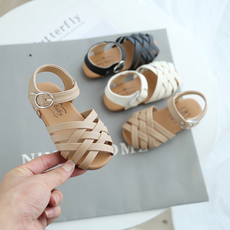 Dép quai hậu rọ cho bé - Sandal bé gái đan chéo đế mềm siêu êm cho mùa hè phong cách Hàn Quốc cho bé từ 1-6 tuổi mã 285