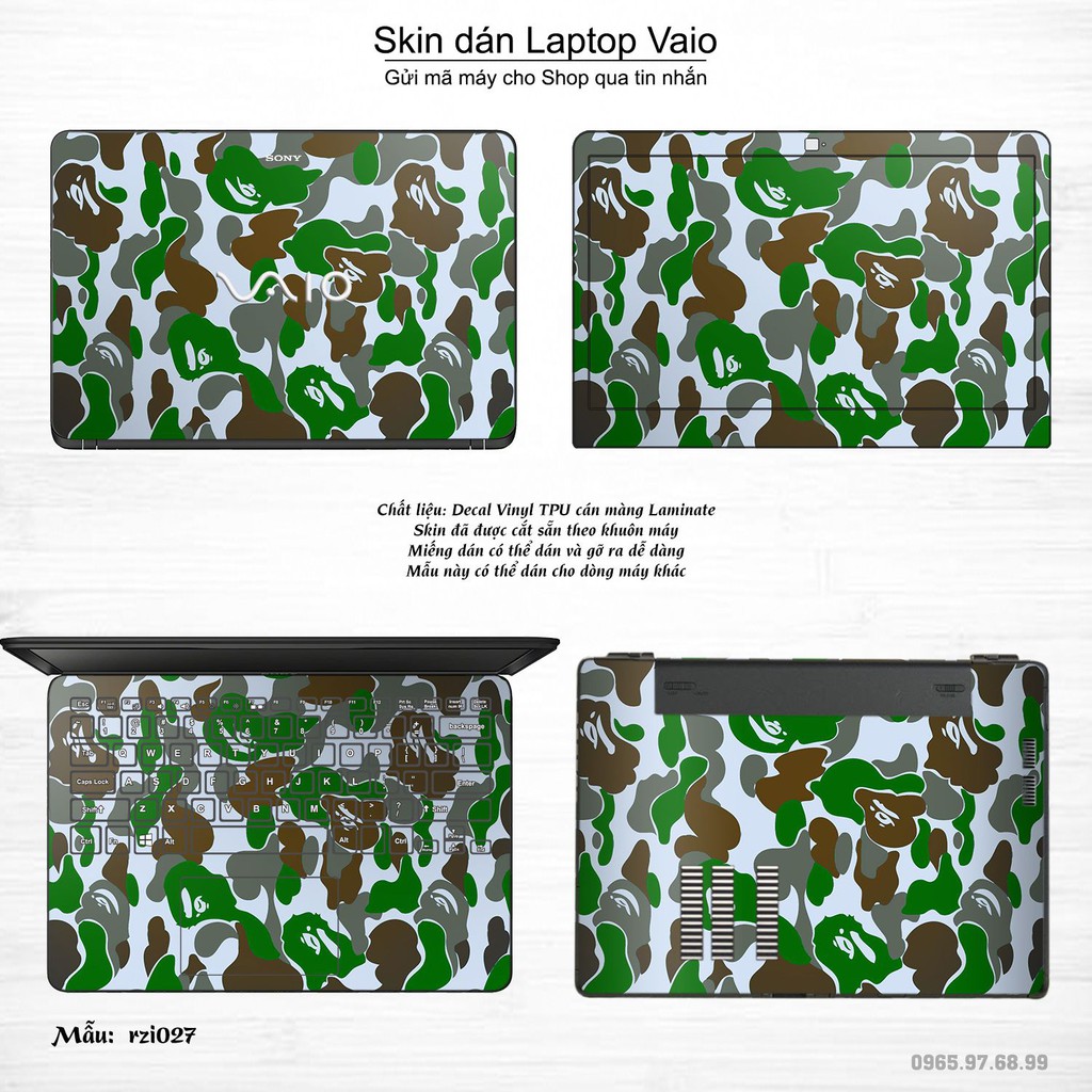 Skin dán Laptop Sony Vaio in hình rằn ri (inbox mã máy cho Shop)