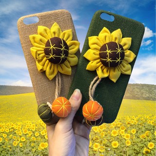 Ốp lưng vải Hoa hướng dương cho iPhone 6 Plus siêu chất, siêu đẹp