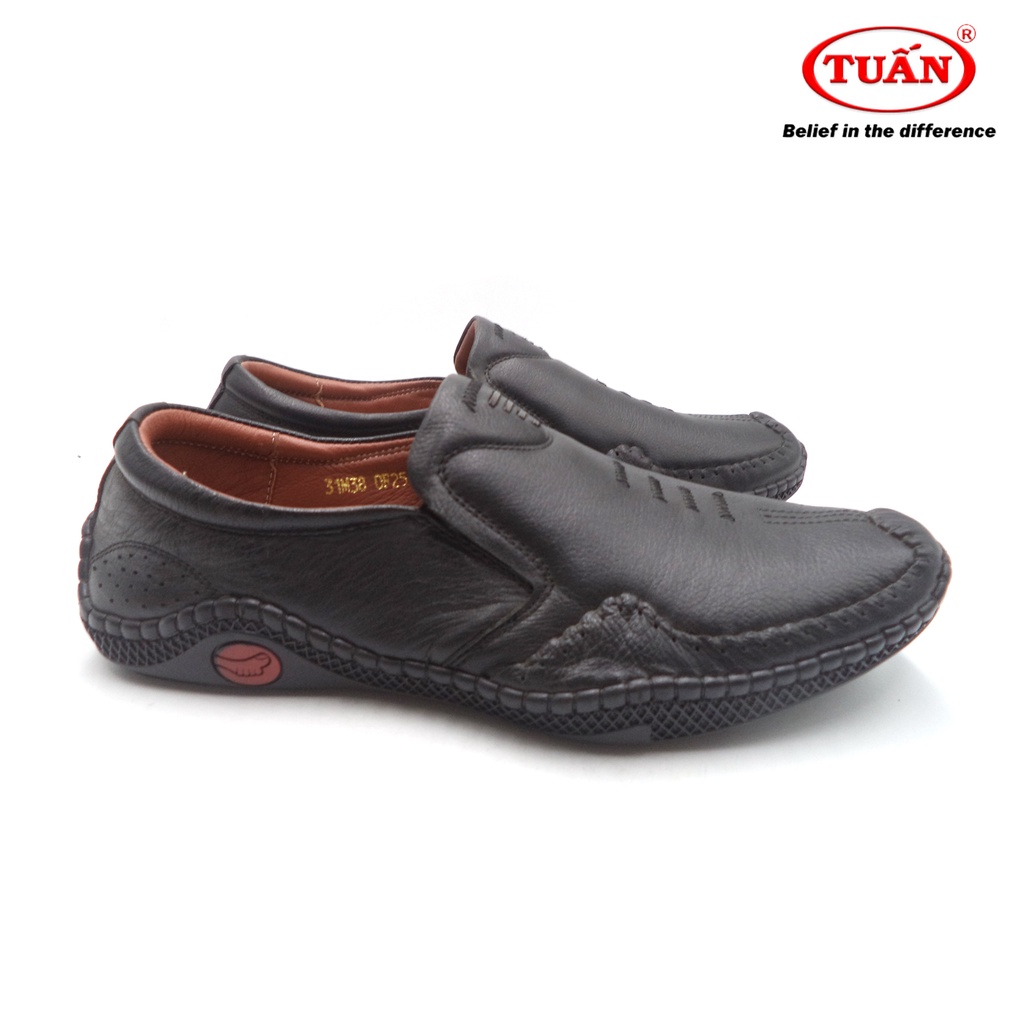 Giày nam giày mọi quai da nhập khẩu đế cao su êm mềm thương hiệu Tuấn GXHU-31M